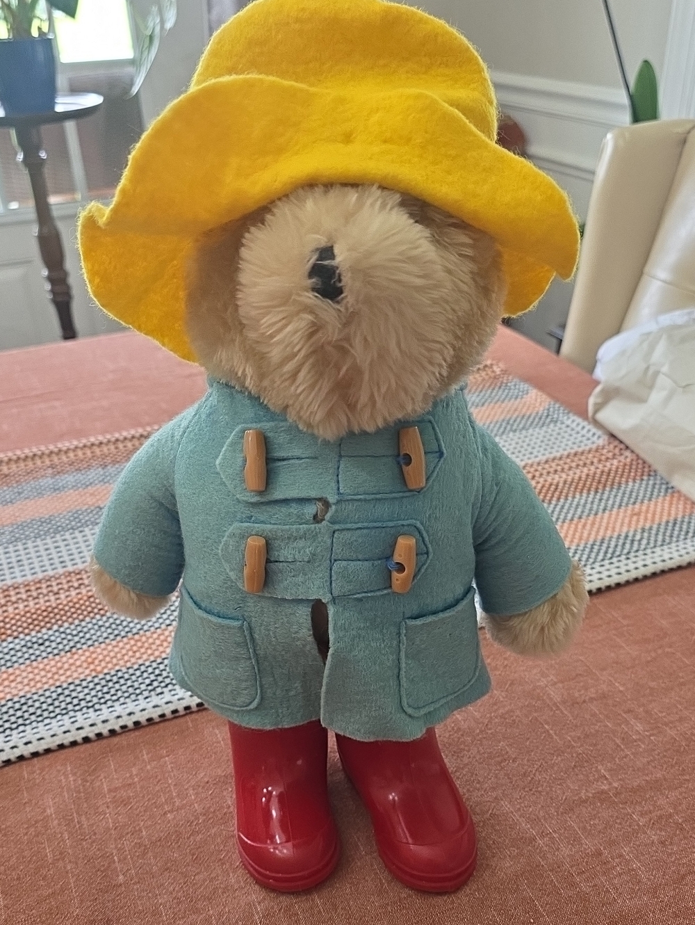 Paddington Stuffed Bear Toy with Yellow Hat, Teal Coat & Red Boots
